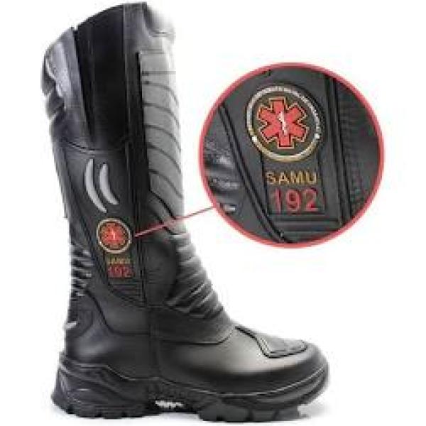 Bota SAMU em couro cano logo