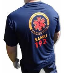 Camiseta SAMU manga curta Azul/branca